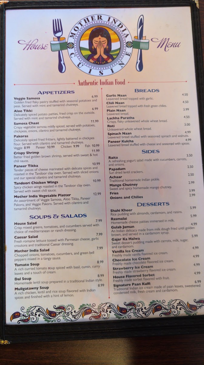 Mother India Cuisine Menu - Image 2