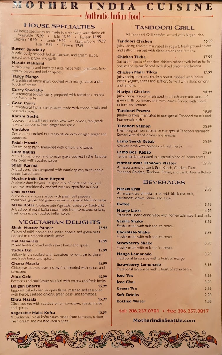 Mother India Cuisine Menu - Image 3