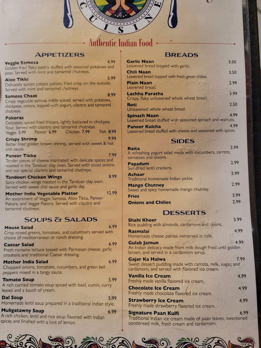 Mother India Cuisine Menu - Image 4